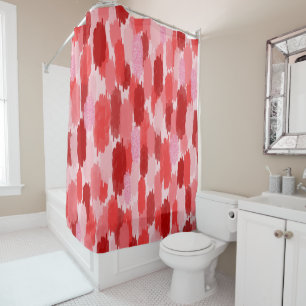 Rideaux De Douche Motif Abstrait de brosses rose rouge