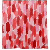 Rideaux De Douche Motif Abstrait de brosses rose rouge (Devant)