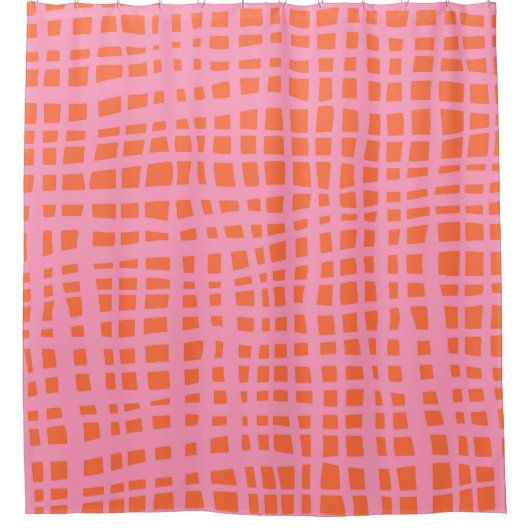 Rideaux De Douche Motif Abstrait de grille rétroactive (Devant)