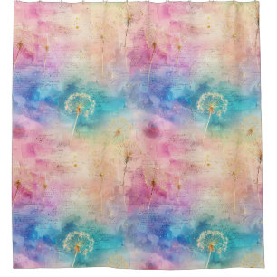 Rideaux De Douche Motif Abstrait de Pissenlit Vintage (7)