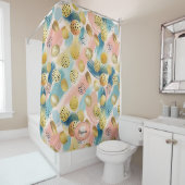Rideaux De Douche Motif Abstrait en forme de brosse et d'or (En situation)