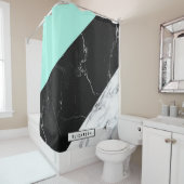 Rideaux De Douche Motif Abstrait en marbre (En situation)