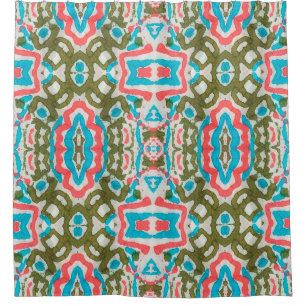 Rideaux De Douche Motif Abstrait ethnique Ikat. Motif du chaman. Pen