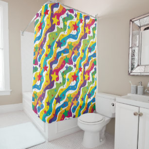 Rideaux De Douche Motif abstrait étoile amusante carrelé