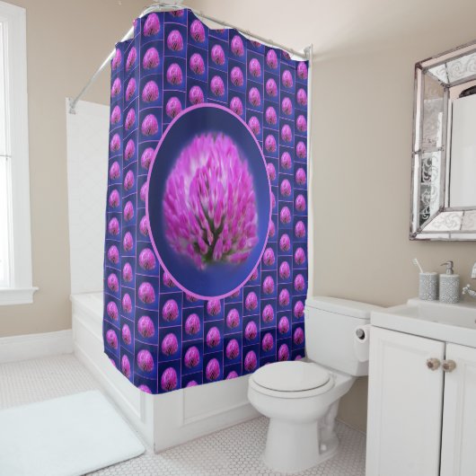 Rideaux De Douche Motif Abstrait Fleur sauvage Red Clover (En situation)