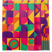 Rideaux De Douche Motif Abstrait géométrique coloré (Devant)