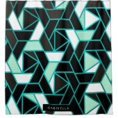 Rideaux De Douche Motif Abstrait géométrique vert (Devant)