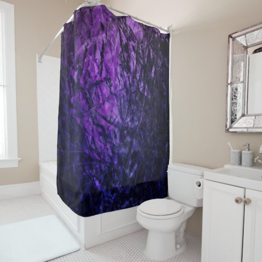 Rideaux De Douche Motif Abstrait Glam violet (En situation)