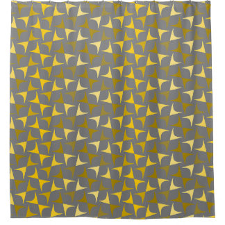 Rideaux De Douche Motif abstrait jaune et gris