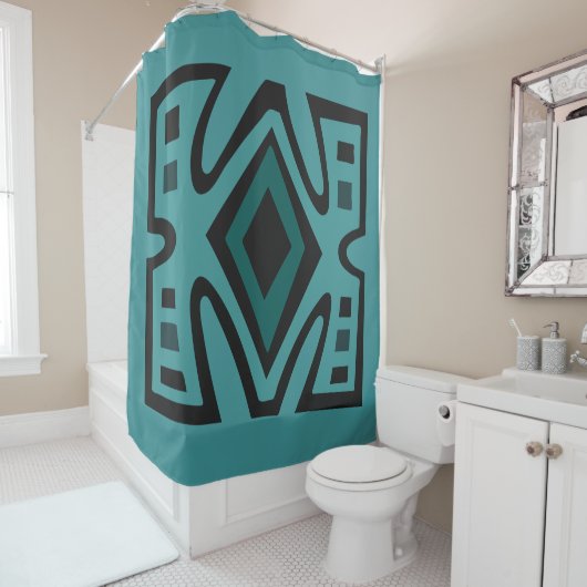 Rideaux De Douche Motif abstrait moderne déco africain boho (En situation)