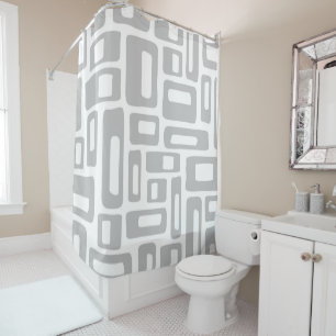 Rideaux De Douche Motif Abstrait Moderne du Milieu du Siècle