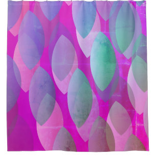Rideaux De Douche Motif Abstrait moderne Magenta Purple Rose Turqu
