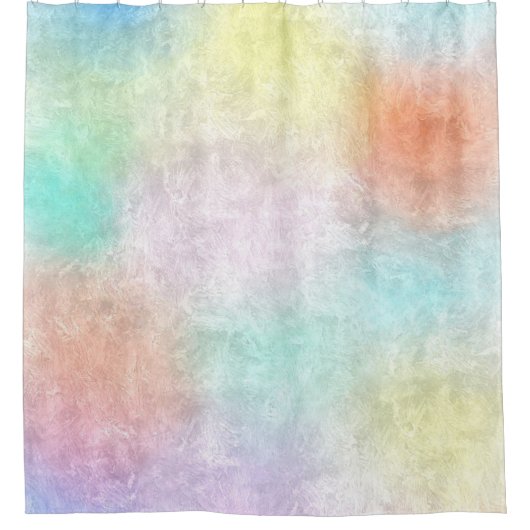 RIDEAUX DE DOUCHE MOTIF ABSTRAIT MODERNE MULTICOULEUR PASTEL (Devant)