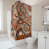 Rideaux De Douche Motif Abstrait moderne Peach Orange (En situation)