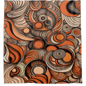 Rideaux De Douche Motif Abstrait moderne Peach Orange (Devant)