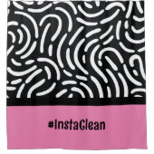 Rideaux De Douche Motif Abstrait Moderne Rose et Noir Chambre d'étud (Devant)