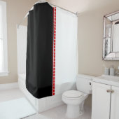 Rideaux De Douche Motif Abstrait noir blanc et rouge (En situation)