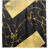 Rideaux De Douche Motif Abstrait noir et or (Devant)
