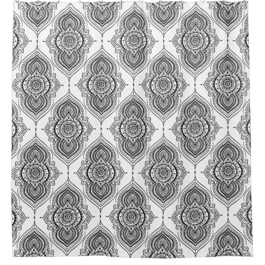 Rideaux De Douche Motif Abstrait Ornate Noir TearDrop (Devant)