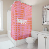 Rideaux De Douche Motif Abstrait Retro Grid heureux (En situation)