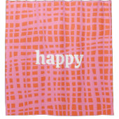 Rideaux De Douche Motif Abstrait Retro Grid heureux (Devant)
