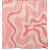 Rideaux De Douche Motif Abstrait Retro Liquid Swirl Rose (Devant)