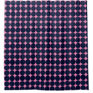 Rideaux De Douche Motif Abstrait Rétro Points Noir et rose