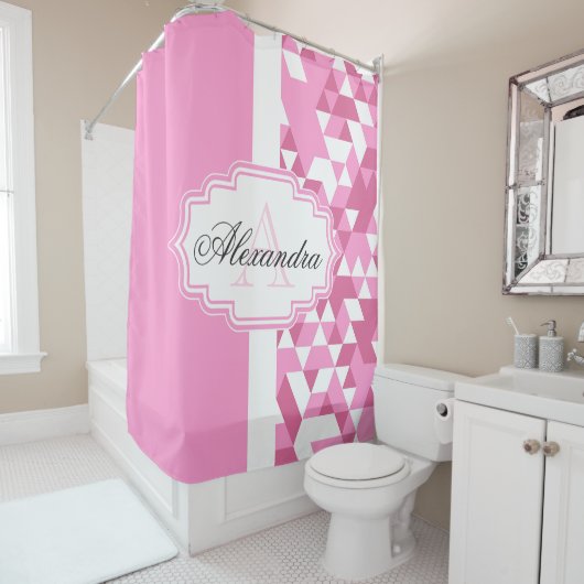 Rideaux De Douche Motif Abstrait rose (En situation)