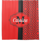 Rideaux De Douche Motif Abstrait rouge (Devant)