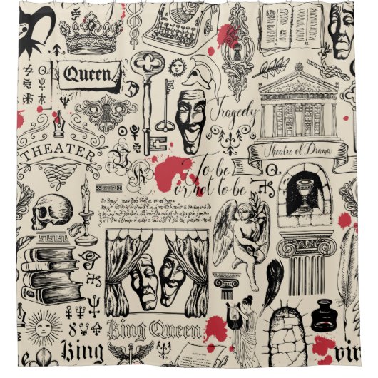 Rideaux De Douche motif Abstrait sans faille sur le thème du théâtre (Devant)