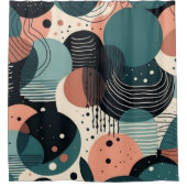 Rideaux De Douche Motif Abstrait sans fil minimal - géométrique (8) (Devant)