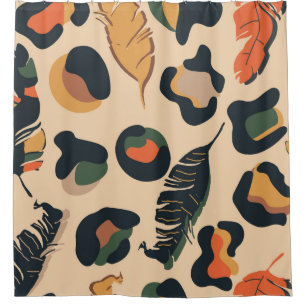 Rideaux De Douche Motif Abstrait sans soudure, dos d'animal sauvage