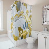 Rideaux De Douche motif Abstrait sans soudure. gris clair, jaune, g (En situation)
