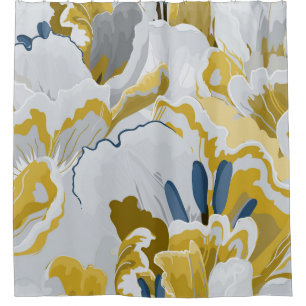 Rideaux De Douche motif Abstrait sans soudure. gris clair, jaune, g