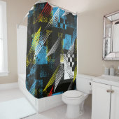 Rideaux De Douche motif Abstrait sans soudure. Rangeur créatif vinta (En situation)