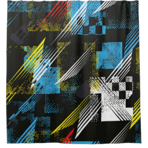 Rideaux De Douche motif Abstrait sans soudure. Rangeur créatif vinta