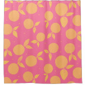Rideaux De Douche motif Abstrait tangerine rose et jaune (Devant)