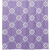 Rideaux De Douche Motif abstrait violet et blanc (Devant)