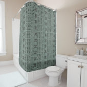 Rideaux De Douche Motif Africain en tissu vert Sage moderne (En situation)