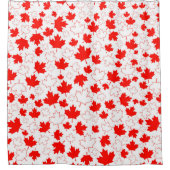 Rideaux De Douche Motif aléatoire blanc blanc rouge Feuille d'érable (Devant)