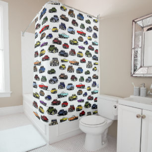 Rideaux De Douche Motif aléatoire des voitures d'époque