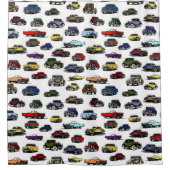 Rideaux De Douche Motif aléatoire des voitures d'époque (Devant)