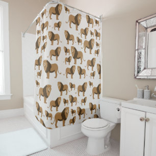 Rideaux De Douche Motif animal du lion sauvage