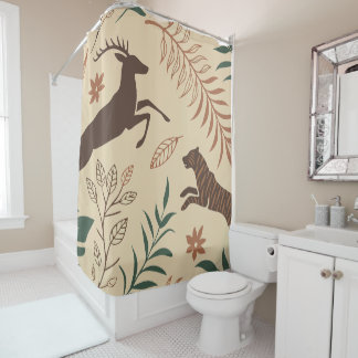 Rideaux De Douche Motif animal et botanique luxueux | Nature