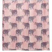 Rideaux De Douche Motif animal léopard rose moderne (Devant)