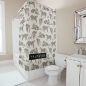 Rideaux De Douche Motif animal sauvage de la Jungle Leopard (En situation)