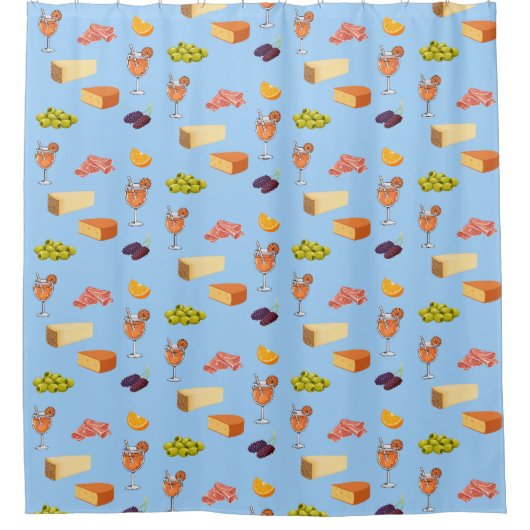 Rideaux De Douche Motif Aperol et Fromage (Devant)