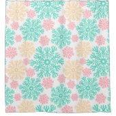 Rideaux De Douche Motif Aqua Pink et Gold Snowflakes (Devant)