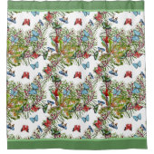 Rideaux De Douche Motif aquarelle avec papillon Plante tropical (Devant)