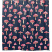 Rideaux De Douche Motif aquarelle de champignons (Devant)